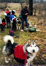 Taking a break during a group hike